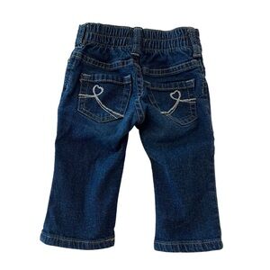 Est. 89 Place Dark Blue Denim Jeggings Heart Embroidery | Baby Girl 6 Months